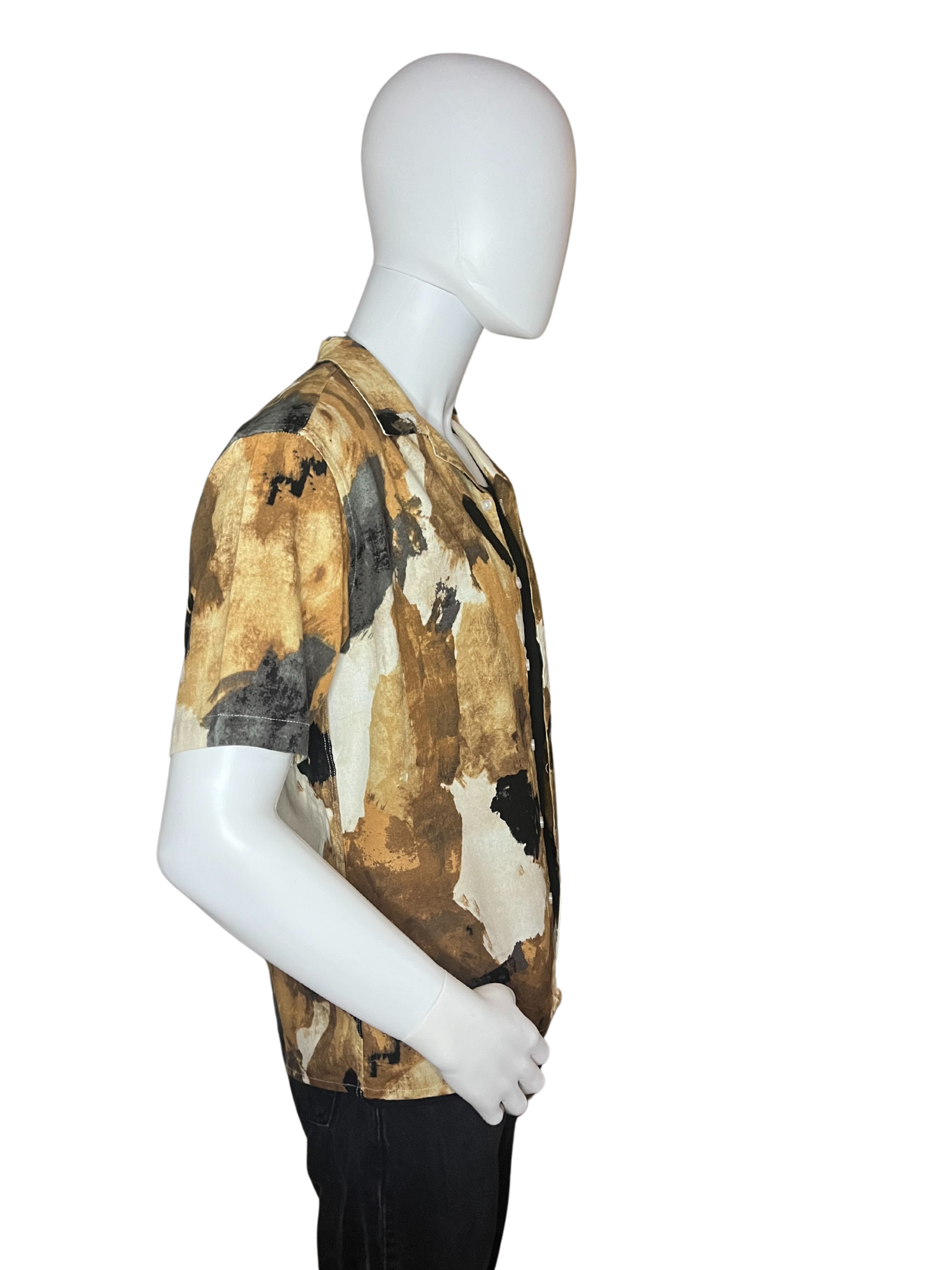 Camicia di lino a maniche corte con dettagli