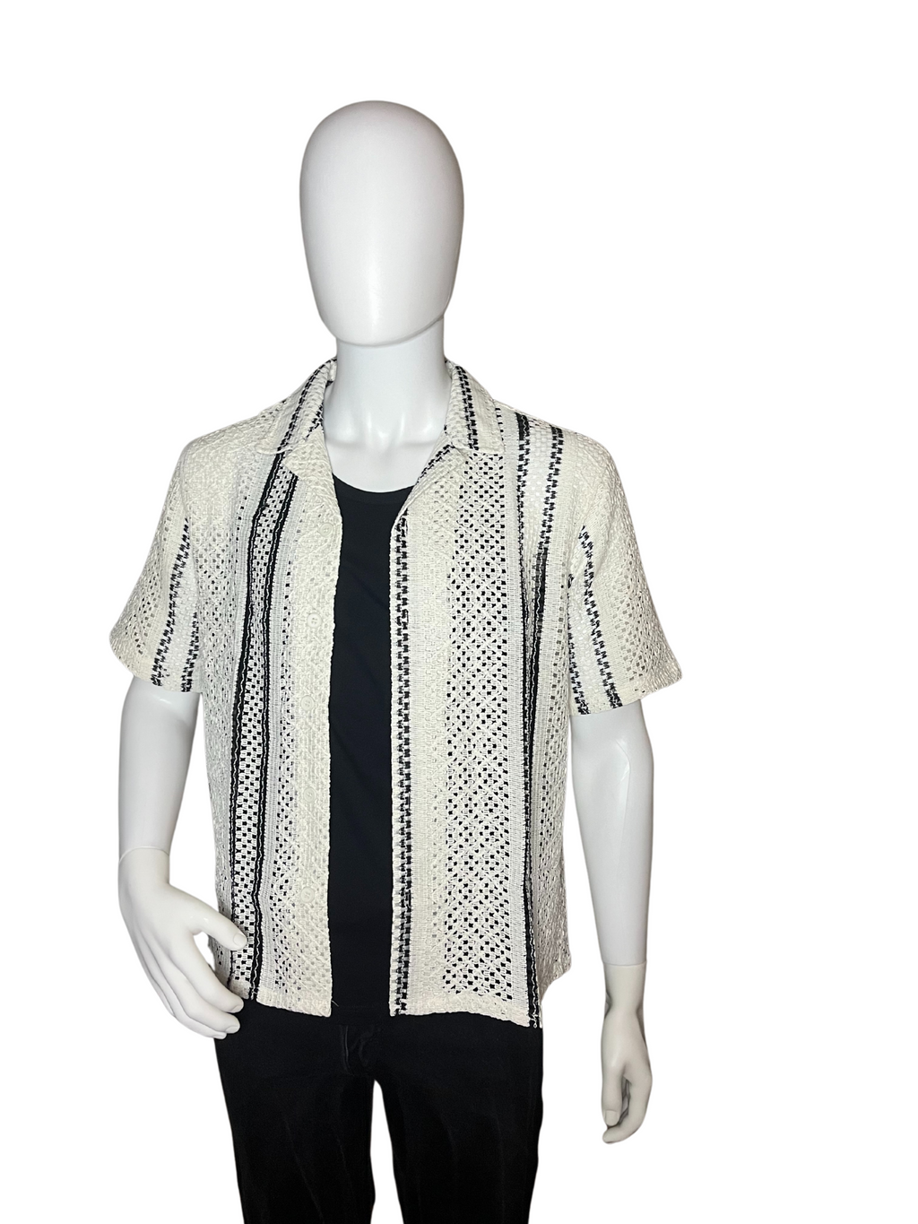 Camicia di cotone maniche corte a rete