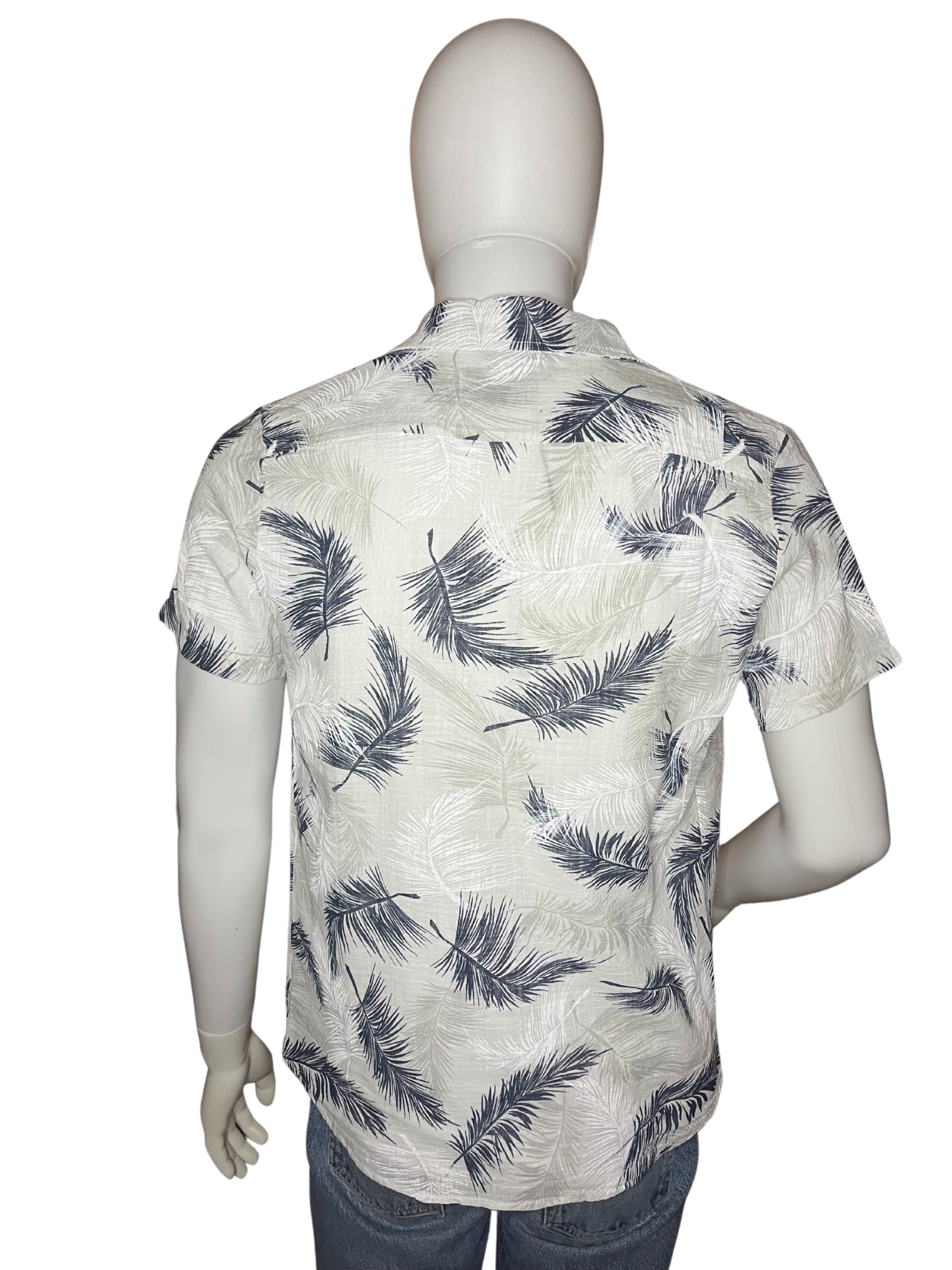 Camicia di lino a maniche corte con fiori