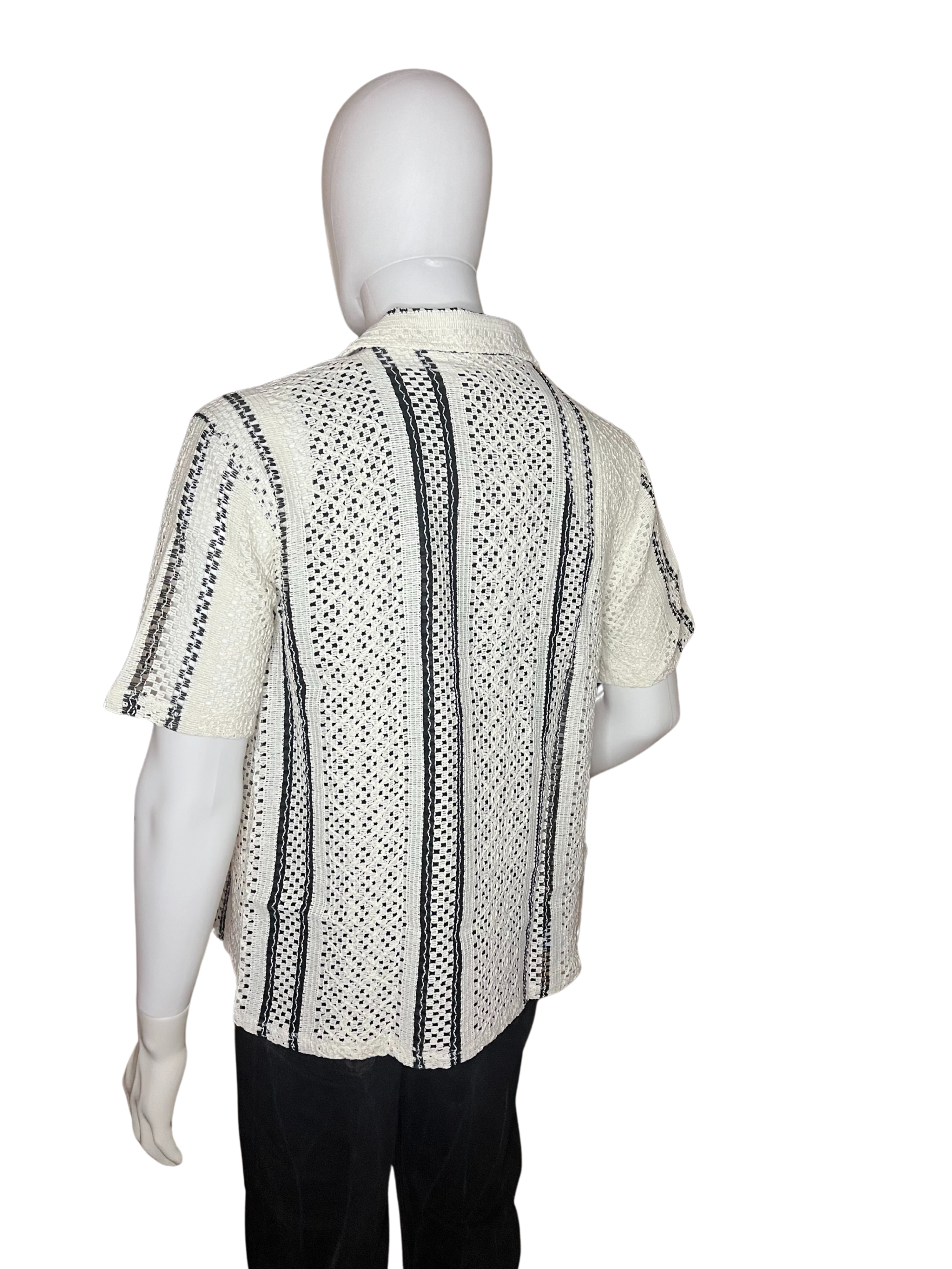 Camicia di cotone maniche corte a rete