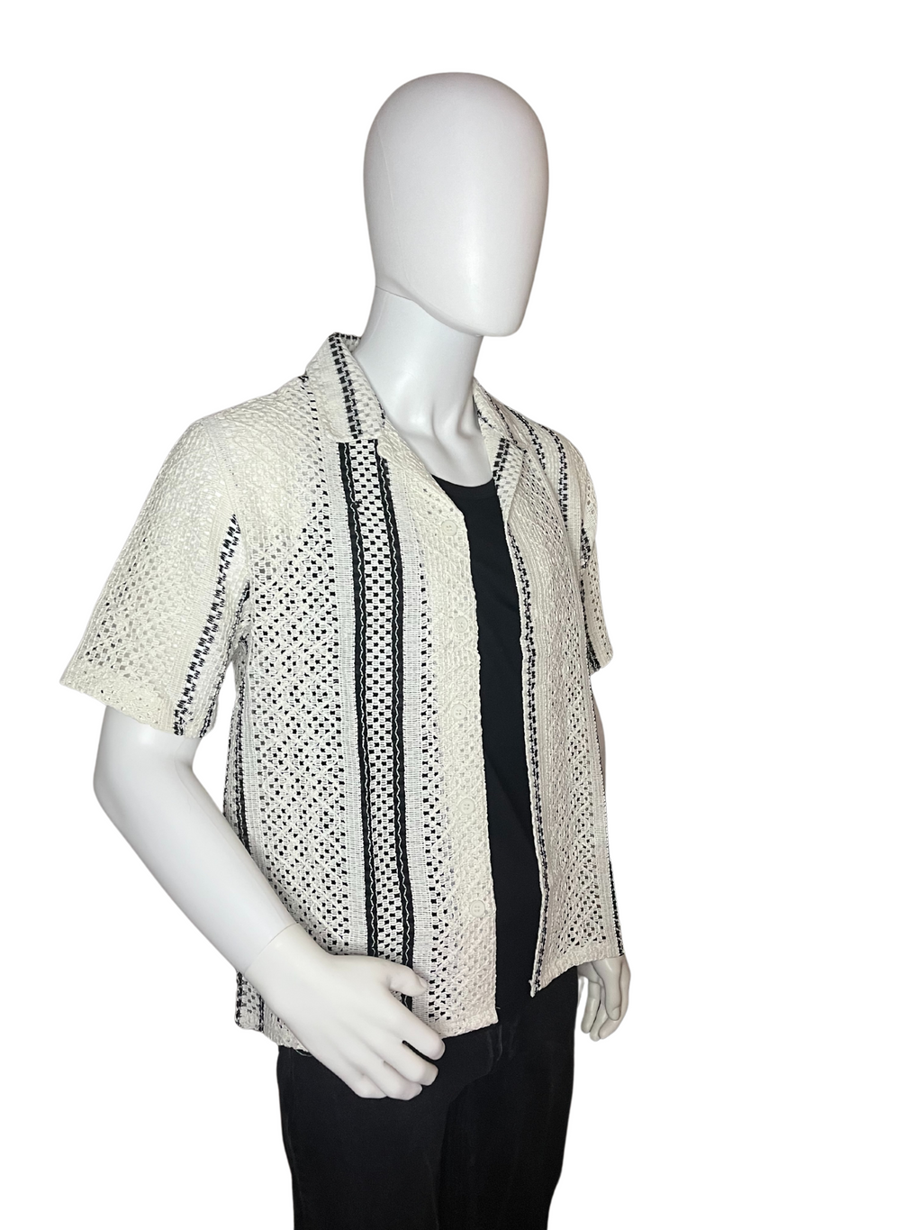 Camicia di cotone maniche corte a rete