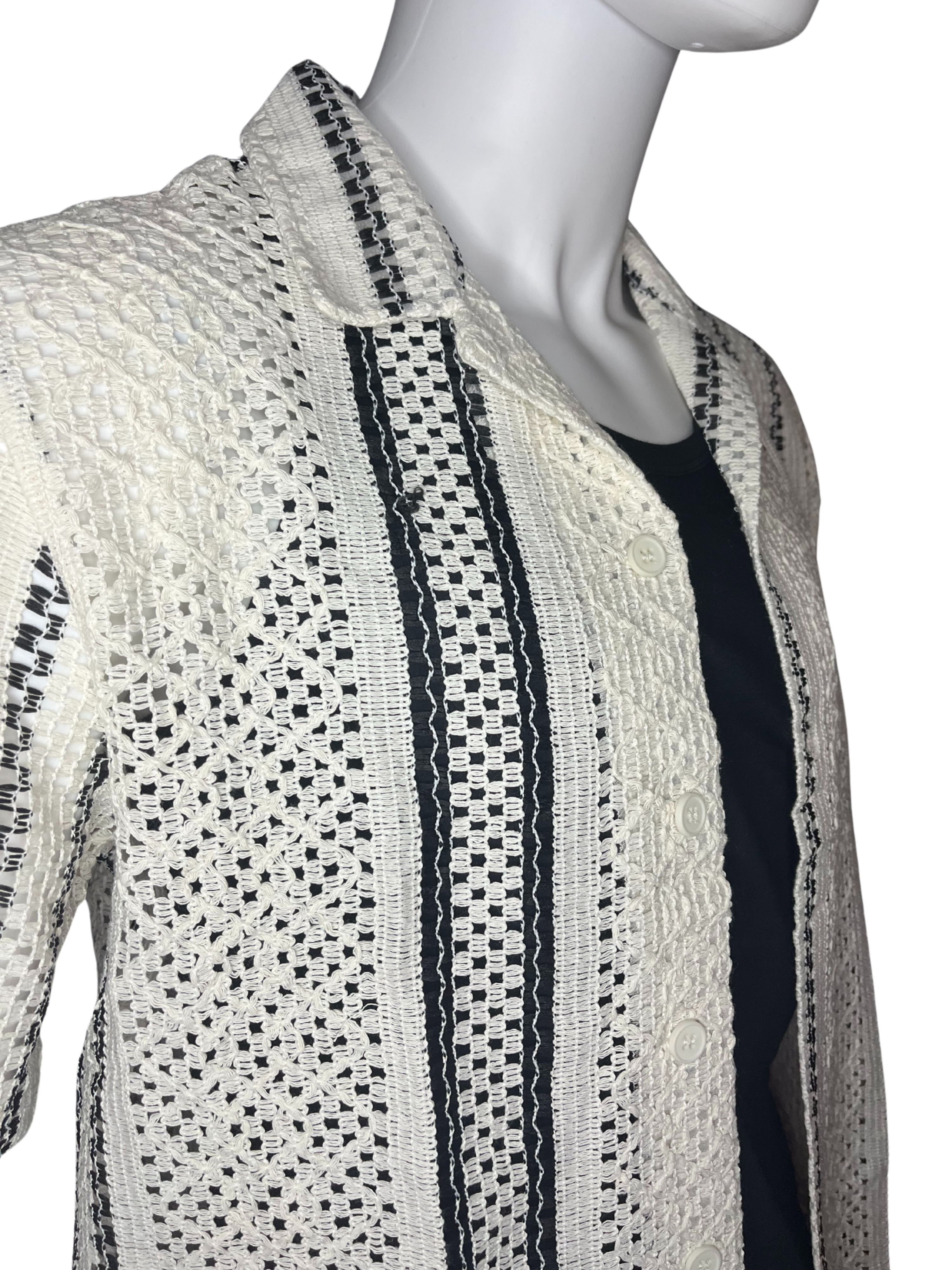 Camicia di cotone maniche corte a rete