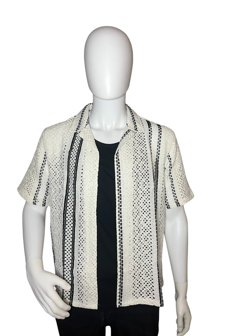 Camicia di cotone maniche corte a rete